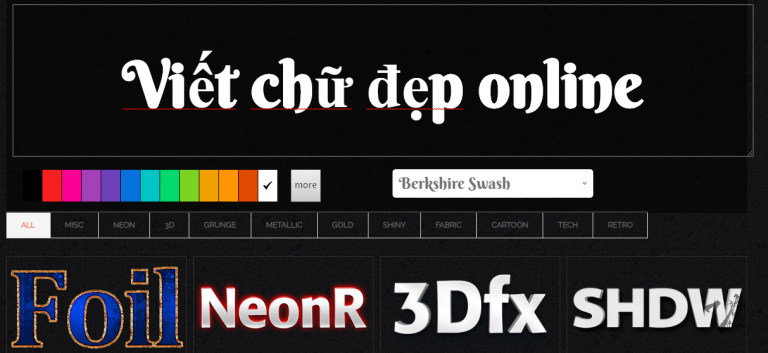 Viết chữ đẹp Online – Tạo kiểu Font chữ đẹp Online để post Facebook