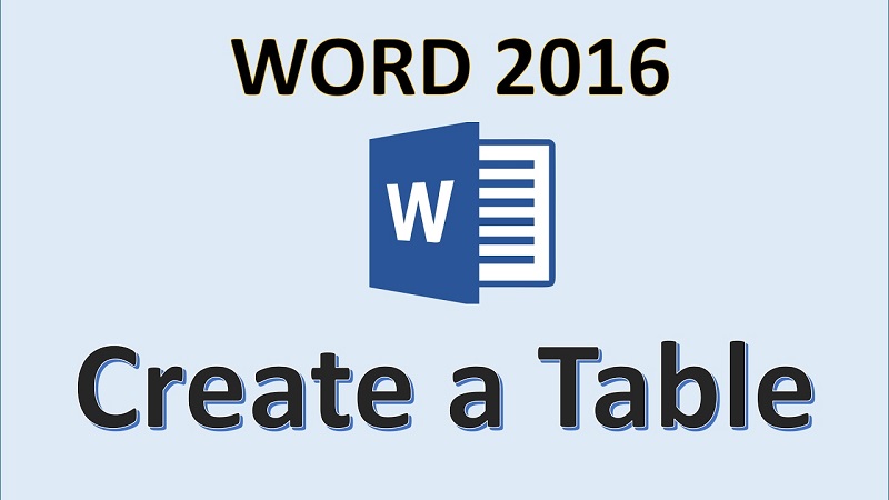 cách tạo bảng trong Word 2016